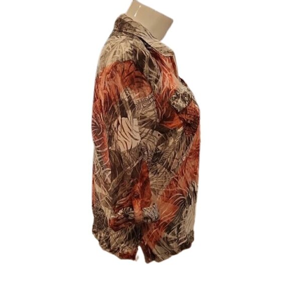 [Chico's] Semi Sheer Burnt Out Design Zip Jacket - Size 2 - Picture 3 of 10